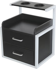 Wandkast - Hangkast - Muurkast - Opbergmeubel - Voor kapsalon - Opbergkast met wandmontage -Zilver/Zwart