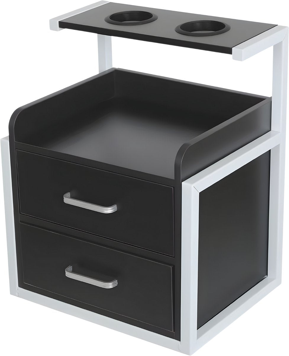 Wandkast - Hangkast - Muurkast - Opbergmeubel - Voor kapsalon - Opbergkast met wandmontage -Zilver/Zwart