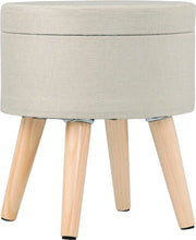 Happyment® Luxe poef - Voetenbank met opbergruimte - Opbergbox hocker - Zitkist met deskel - Black friday - Kerstcadeau - Licht Grijs