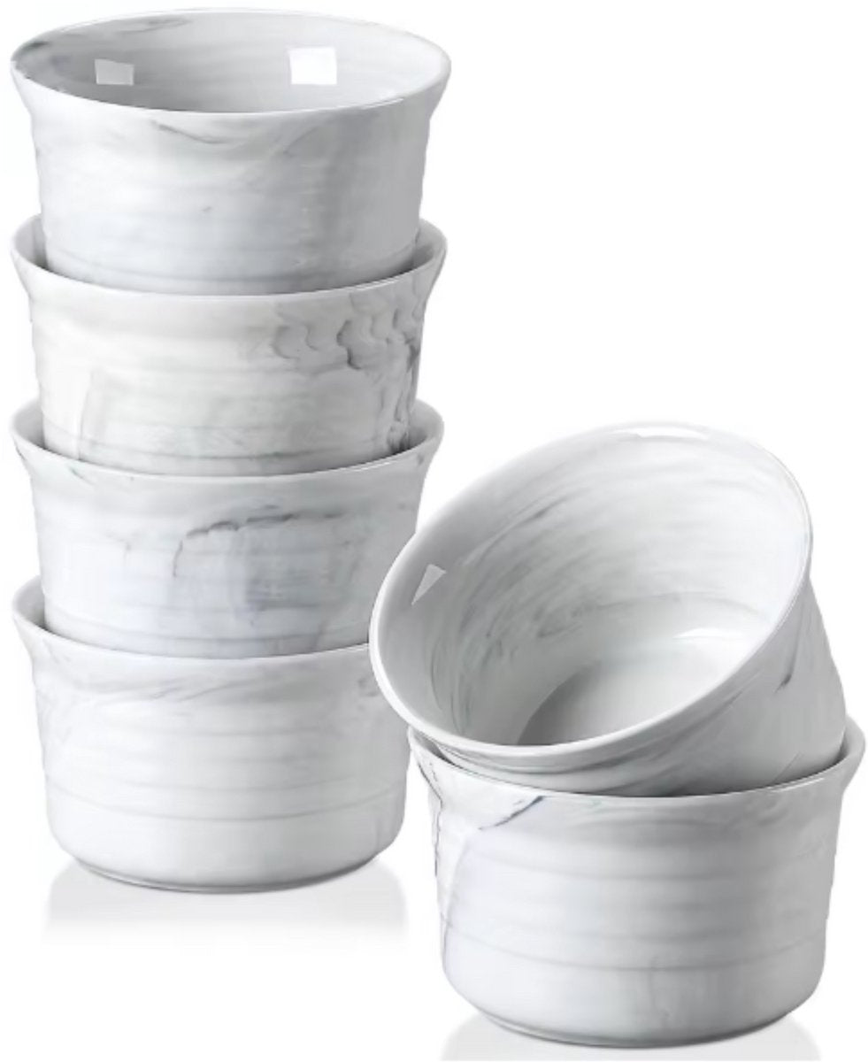 Royal Serviesset – Ronde schaal – 6 stuks – 290ML – Marmer Look – Braadslede