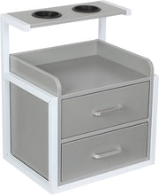 Wandkast - Hangkast - Muurkast - Opbergmeubel - Voor kapsalon - Opbergkast met wandmontage -Grijs/Zilver