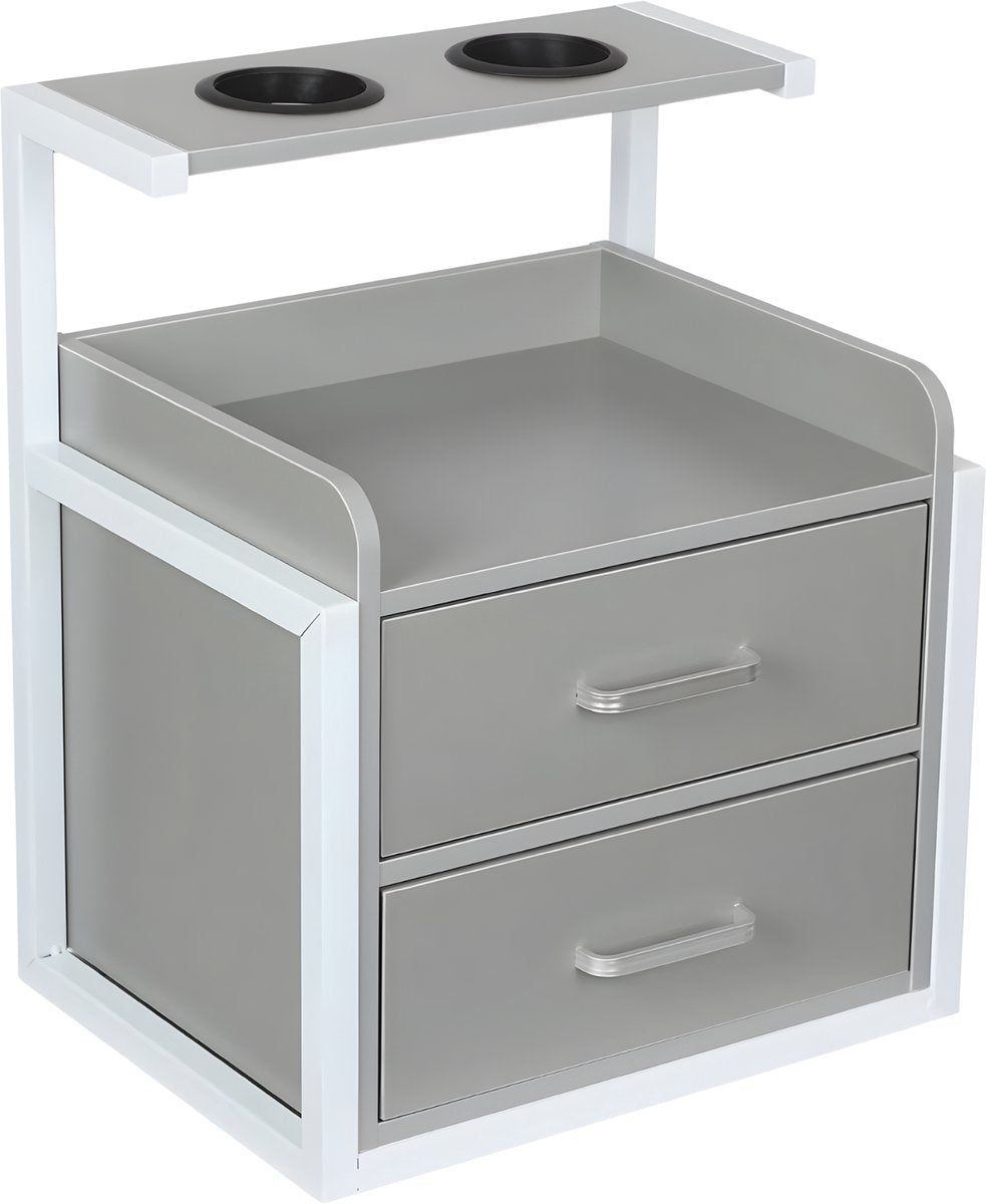 Wandkast - Hangkast - Muurkast - Opbergmeubel - Voor kapsalon - Opbergkast met wandmontage -Grijs/Zilver