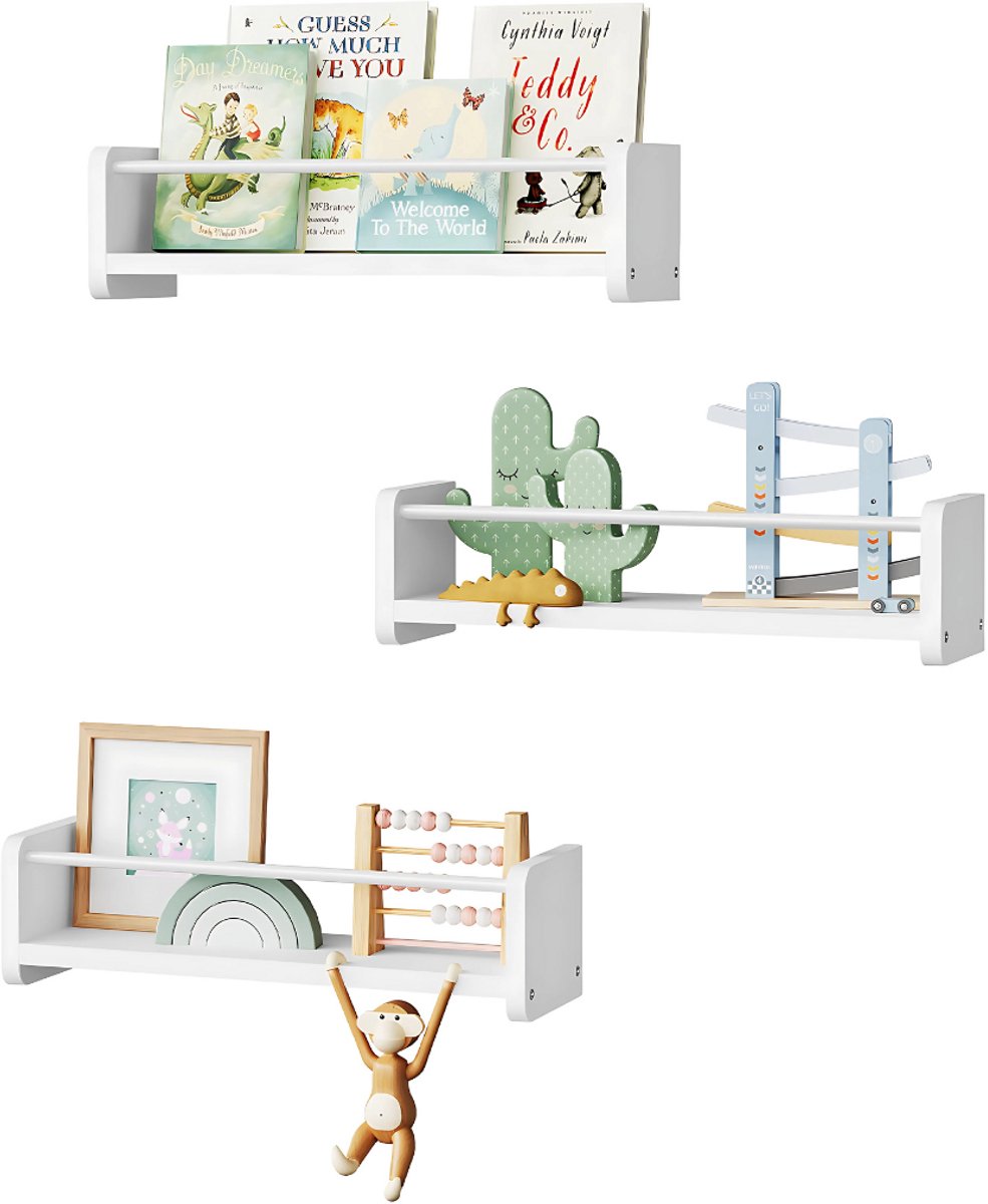 Set van 3 Wandplanken - Boekenrek - Wandrek - Voor Woonkamer, Slaapkamer of Kantoor - DIY Ambachten & Foto Opslag - Hangende Planken voor Home Decor