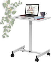 Happyment Zit Sta Bureau - Laptop Bureau - Zit Bureau - In Hoogte Verstelbaar - Wit