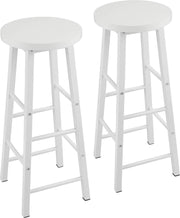 Hoge barkrukken Parijs - Zithoogte 71cm - Wit - Set van 2 - Keuken - Barstoelen - Zonder rugleuning - Hout