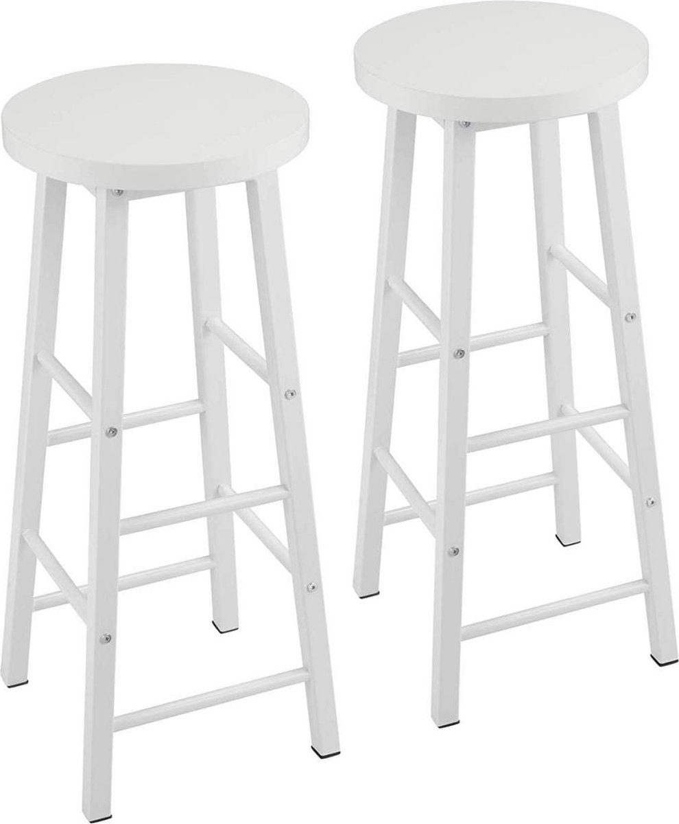 Hoge barkrukken Parijs - Zithoogte 71cm - Wit - Set van 2 - Keuken - Barstoelen - Zonder rugleuning - Hout
