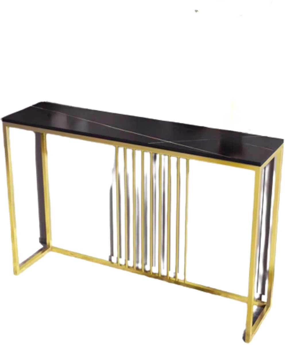 Marquise Marquise Consoletafel - Haltafel - Wandtafel - Emerald look - Sidetable - 120cm - Zwart en goud