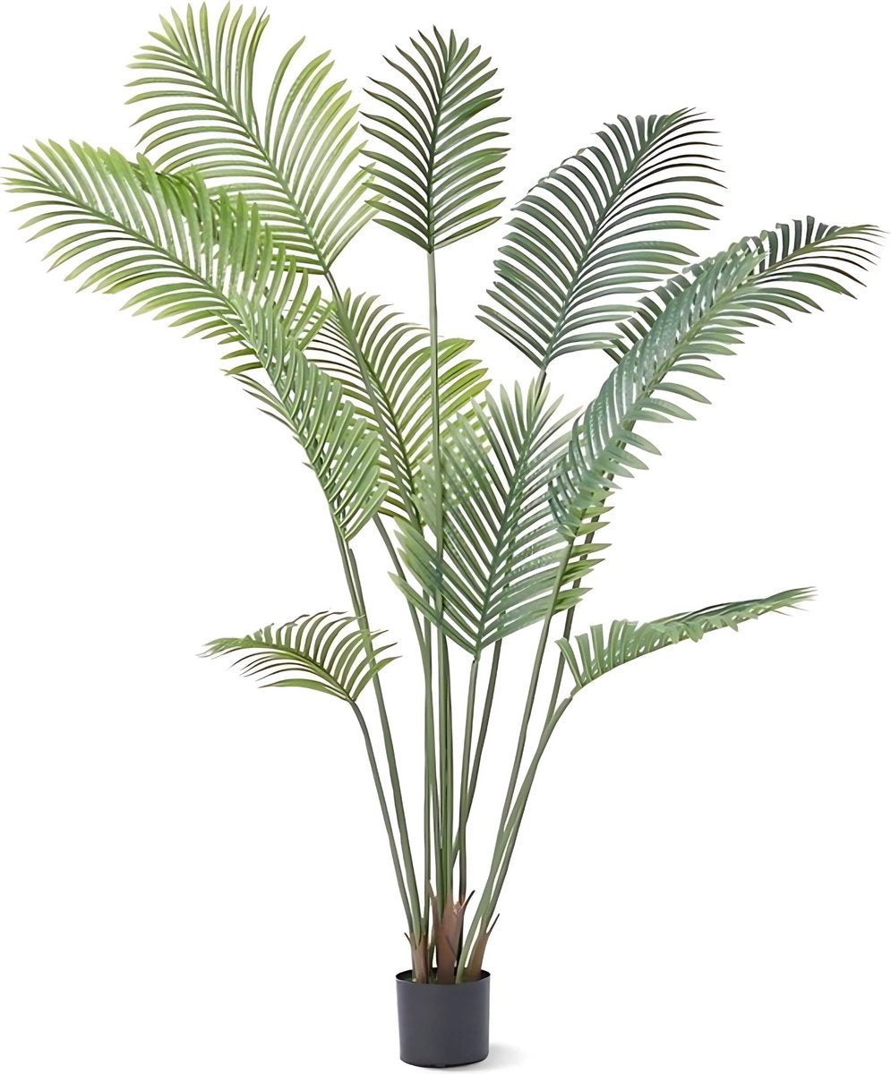 Kunstplant Areca Catechu - Kunstplanten voor binnen en buiten - Palmboom - In pot - Kunstbloemen - Geurloos - 182cm