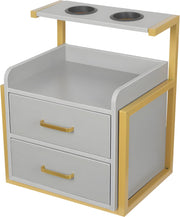 Wandkast - Hangkast - Muurkast - Opbergmeubel - Voor kapsalon - Opbergkast met wandmontage -Goud/Grijs