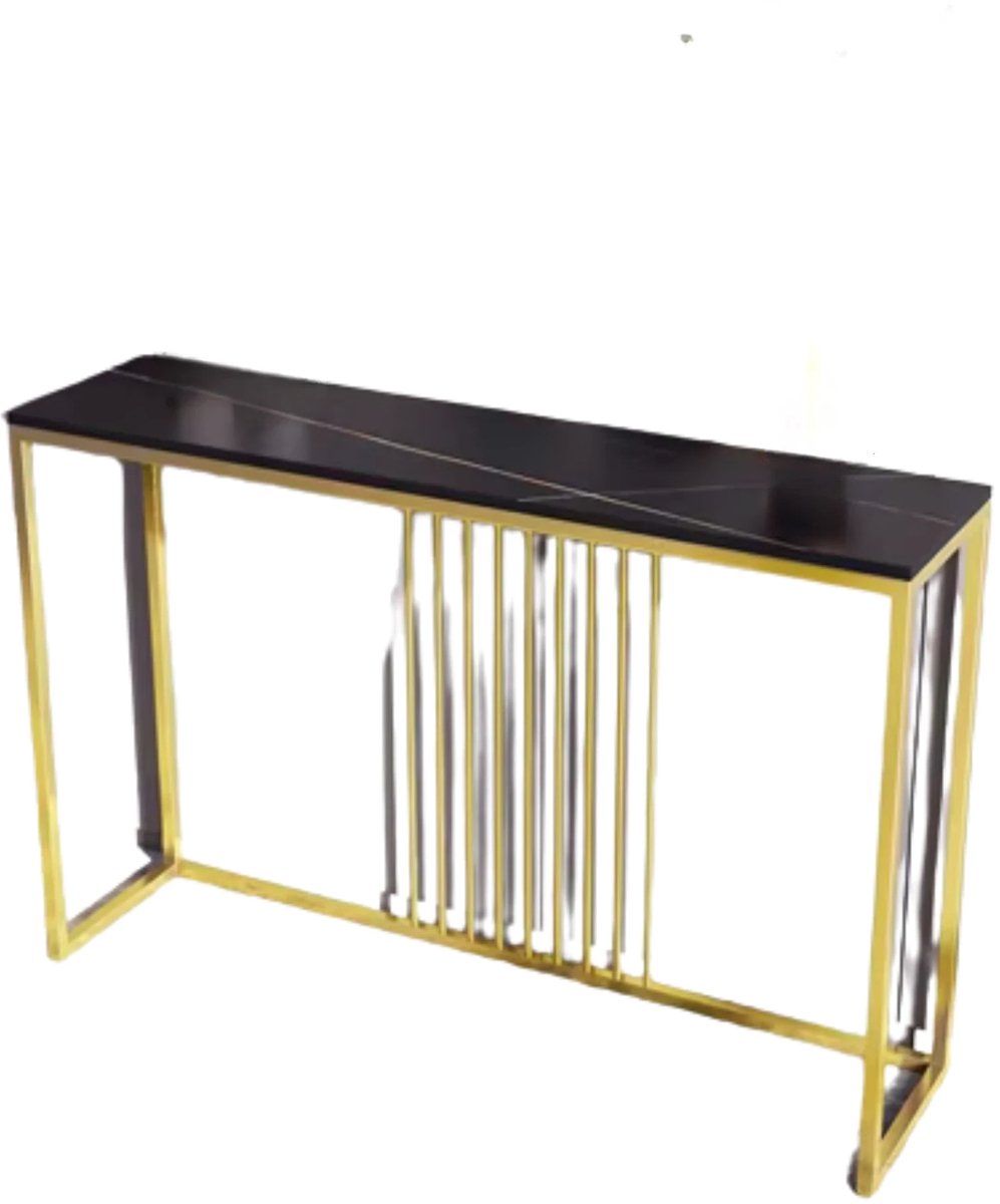 Marquise Consoletafel - Haltafel - Wandtafel - Emerald look - Sidetable - 120cm - Zwart en goud