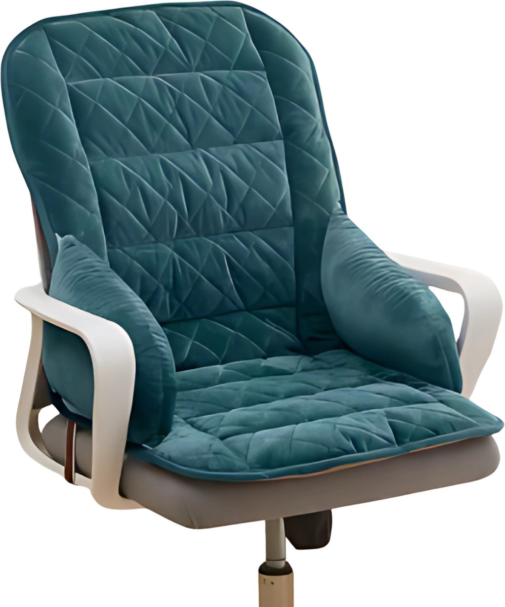 Bureaustoel kussen - Rugkussen - Ergonomisch - Universeel - Donkergroen