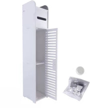 Badkameropbergkast Deluxe - 3-Tier Vloerkast Organizer met Deur - Vrijstaande Toiletrolhouder - Smalle Toiletkast