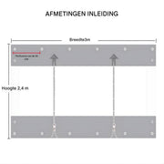 Zeildoek 300x400cm - Verranda - Dekzeil - Overkapping - Voor Terras, Pergola & Tuinhuis - Waterdicht - Wind - Donkergrijs - HAPPYMENT