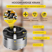 Zelfcentrerende Draaibank Chuck – Gehard Staal – Incl. Bedieningssleutels voor Precisiewerk - HAPPYMENT