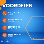 Zeshoekige rozenboog - Voor Bruiloften, ceremonies en feestdecoratie - Decoratie - Backdrop frame - Versiering accessoires - 230cm - HAPPYMENT