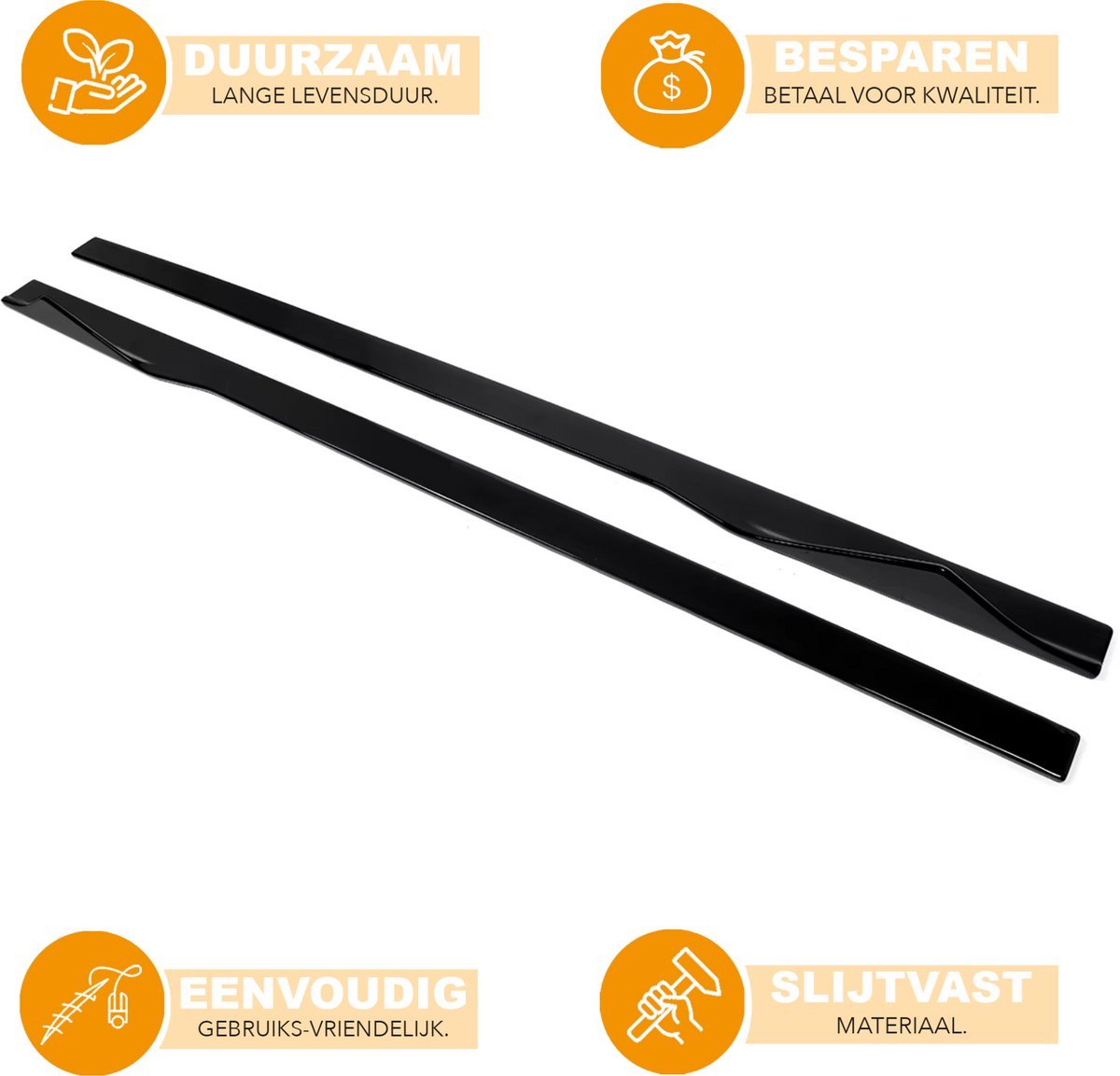 Zijrok Verlengde Rockerpaneel - Voor BMW 8 Serie G14/G15 (2019-2024) - Glanzend Zwart - Auto accessoires - HAPPYMENT