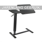 Zit-sta-bureau - Bedtafel - Laptoptafel - Bijzettafel - Voor woonkamer, slaapkamer of slaapzaal - In hoogte verstelbaar - Zwart - HAPPYMENT