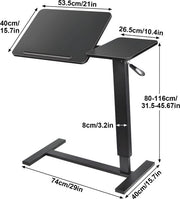 Zit-sta-bureau - Bedtafel - Laptoptafel - Bijzettafel - Voor woonkamer, slaapkamer of slaapzaal - In hoogte verstelbaar - Zwart - HAPPYMENT