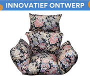 Zitkussen voor egg hangstoel - Waterdicht - Zwart - Voor Egg chair - Tuinschommel & Terras - Afneembaar en Wasbaar - HAPPYMENT