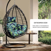 Zitkussen voor egg hangstoel - Waterdicht - Zwart - Voor Egg chair - Tuinschommel & Terras - Afneembaar en Wasbaar - HAPPYMENT