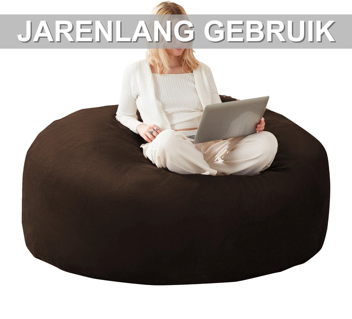 Zitzak Volwassenen – Loungestoel - Voor Slaapkamer & Balkon – Bruin - HAPPYMENT