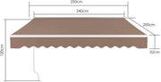 Zonluifel - Voor Balkon of Terras - Intrekbare Gelede Armluifel met Windbestendigheid - Schuifdakluifel - 2,5x2 m - HAPPYMENT