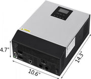 Zonne-omvormer - Frequentieomvormer - Zonnepanelen - Accu - Frequentieregelaar - Toerentalregelaar - 3KVA - 24V MPPT - Off-Grid - Pure Sinus Omvormer voor Zonnepanelen - HAPPYMENT