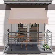 Zonneluifel - 300cm - Ook als balkonluifel - Terras - Knikarmscherm zonnescherm - Uitschuifbaar - PU Coating - In Hoogte Verstelbaar - Beige - HAPPYMENT