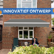 Zonneschermdoek Valora - 300x250cm - Vervangend Stof 420D Oxford - Schaduwdoek - Luifeldoek - Zonwering - PU coating - Grijs - HAPPYMENT