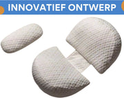 Zwangerschapskussen Valora - Ergonomisch zwangerschapskussen - Voor zijslapen - Body pillow - Zijslaapkussen - Voedingskussen - Verstelbaar - Wit - HAPPYMENT