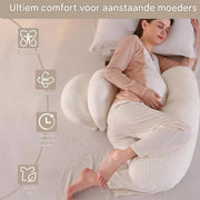 Zwangerschapskussen Valora - Ergonomisch zwangerschapskussen - Voor zijslapen - Body pillow - Zijslaapkussen - Voedingskussen - Verstelbaar - Wit - HAPPYMENT