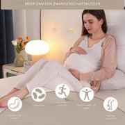 Zwangerschapskussen Valora - Ergonomisch zwangerschapskussen - Voor zijslapen - Body pillow - Zijslaapkussen - Voedingskussen - Verstelbaar - Wit - HAPPYMENT
