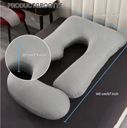 Zwangerschapskussen Vaylen - Verkoelend - Ergonomisch - Lichaamskussen - Body pillow - Zijslaapkussen - Voedingskussen - Voor zijslapen - Grijs - HAPPYMENT