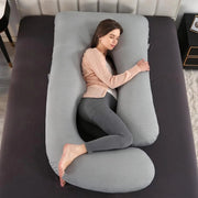 Zwangerschapskussen Vaylen - Verkoelend - Ergonomisch - Lichaamskussen - Body pillow - Zijslaapkussen - Voedingskussen - Voor zijslapen - Grijs - HAPPYMENT