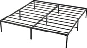 Zwart Stalen Platformbed met Lattenbodem – 680 kg Draagvermogen – Met Opbergruimte Onder Bed - HAPPYMENT