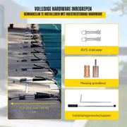 Zwembad afdekzeil - Rechthoekig - Zwembadzeil - Polypropyleen Afdekzeil - 12,8 x 5,5m - Zwembadafdekking met ankergereedschap - HAPPYMENT