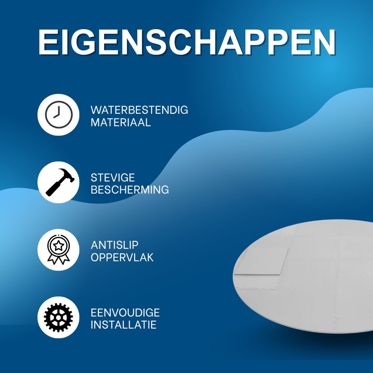 Zwembad grondzeil - Vloerbescherming - Voor hot tubs, spa’s en buitenzwembaden – Voor bescherming en stabiliteit – Grijs / Waterbestendig - HAPPYMENT