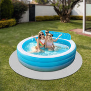 Zwembad grondzeil - Vloerbescherming - Voor hot tubs, spa’s en buitenzwembaden – Voor bescherming en stabiliteit – Grijs / Waterbestendig - HAPPYMENT