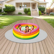Zwembad grondzeil - Vloerbescherming - Voor hot tubs, spa’s en buitenzwembaden – Voor bescherming en stabiliteit – Grijs / Waterbestendig - HAPPYMENT