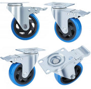 Zwenkwielen met rem - Set van 8 - 100 mm - Set van 4 - Transportrollen - Zware wielen - 150KG Draagvermogen - HAPPYMENT