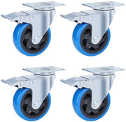 Zwenkwielen met rem - Transportrollen - Set van 4 - 100mm - Zware wielen - 150KG Draagvermogen - HAPPYMENT