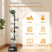 Zwevende boekentoren - Boekenrek voor thuis, kantoor of woonkamer - 9 lagen - HAPPYMENT